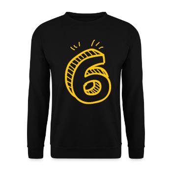 6 number 6 - Unisex Sweatshirt - black - Front - Alina (178cm) & Michal (187cm)