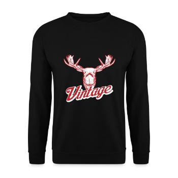 Moose vintage gift - Unisex Sweatshirt - black - Front - Alina (178cm) & Michal (187cm)