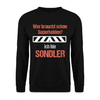 Sondler Sondengänger sondeln Metalldetektor - Unisex Pullover - Schwarz - Vorne - Alina (178cm) & Michal (187cm)