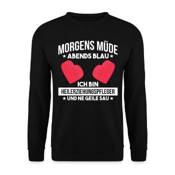 Erziehungspfleger Pflegekräfte Pflege Hep Geschenk - Unisex Pullover - Schwarz - Vorne - Alina (178cm) & Michal (187cm)