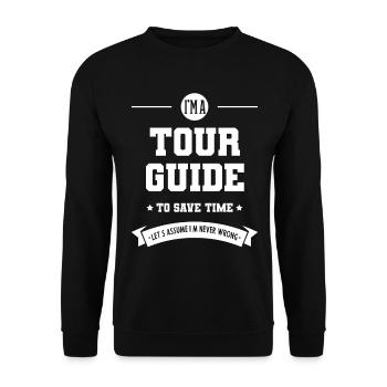 Je suis guide touristique - Guide touristique Cadeau drôle - Sweat-shirt Unisexe - noir - Devant - Alina (178cm) & Michal (187cm)