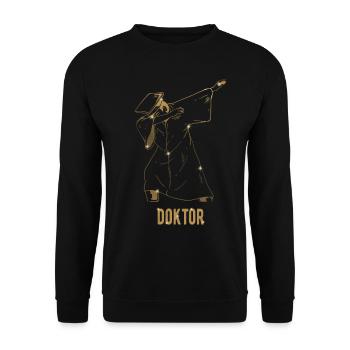 Dabbing Doktor Doktorhut Robe 2020 Doktortitel - Unisex Pullover - Schwarz - Vorne - Alina (178cm) & Michal (187cm)