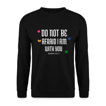 Bible Verses Christian Butterfly Isaiah - Unisex Sweatshirt - black - Front - Alina (178cm) & Michal (187cm)