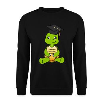 Tortue de graduation - Sweat-shirt Unisexe - noir - Devant - Alina (178cm) & Michal (187cm)