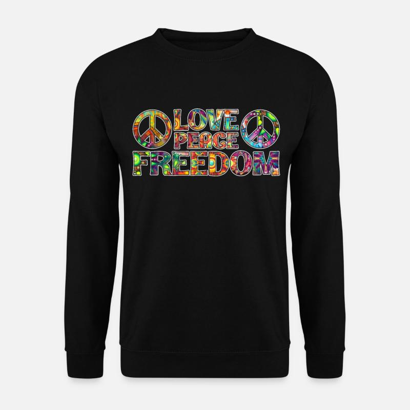 Liebe Frieden und Freiheit Geschenk Psychedelic - Unisex Pullover - Schwarz