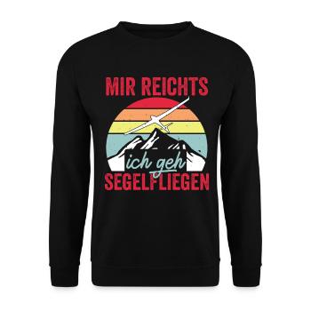 Mir Reichts Ich Geh Segelfliegen - Unisex Pullover - Schwarz - Vorne - Alina (178cm) & Michal (187cm)