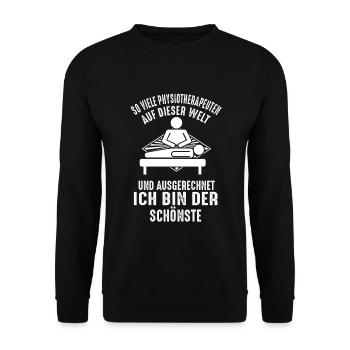 Physio Physiotherapeut Physiotherapie Massage - Unisex Pullover - Schwarz - Vorne - Alina (178cm) & Michal (187cm)