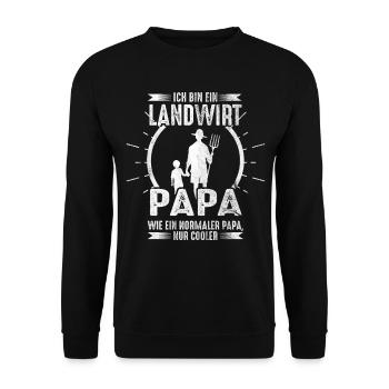 Landwirt Papa Geschenk - Unisex Pullover - Schwarz - Vorne - Alina (178cm) & Michal (187cm)