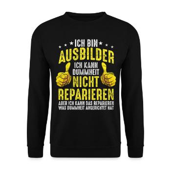 Ausbilder - Unisex Pullover - Schwarz - Vorne - Alina (178cm) & Michal (187cm)