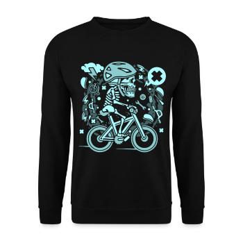Vélo squelette bike totenkopf cadeau - Sweat-shirt Unisexe - noir - Devant - Alina (178cm) & Michal (187cm)