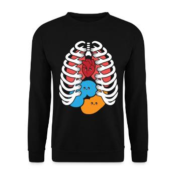 Cute human anatomy body parts organs - Unisex Sweatshirt - black - Front - Alina (178cm) & Michal (187cm)