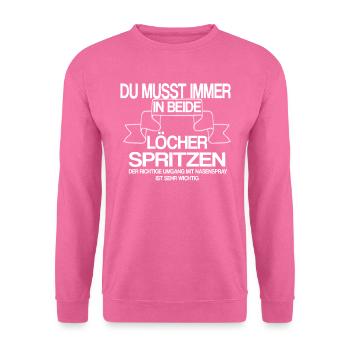 Sex Spruch Anal Porno Swinger - Unisex Pullover - Pink - Vorne