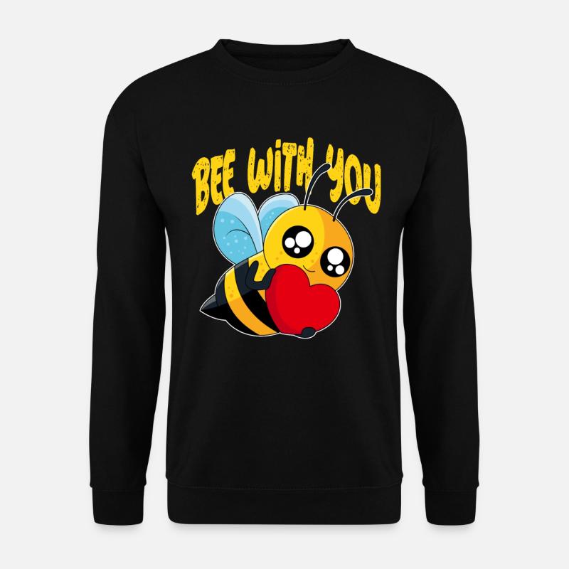Bee With You - Lustiges Bienen Wortspiel Herz Süß - Unisex Pullover - Schwarz