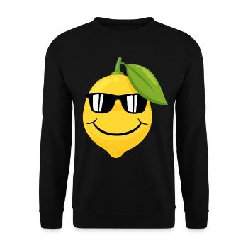 Funny lemon face with sunglasses. - Unisex Sweatshirt - black - Front - Alina (178cm) & Michal (187cm)