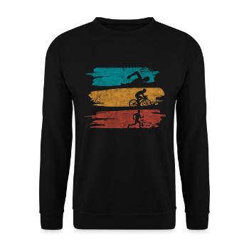 Cadeaux de course de vélo de natation de sport de triathlète - Sweat-shirt Unisexe - noir - Devant - Alina (178cm) & Michal (187cm)
