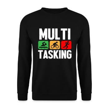 Vélo de natation multitâche triathlète en cours d'exécution - Sweat-shirt Unisexe - noir - Devant - Alina (178cm) & Michal (187cm)
