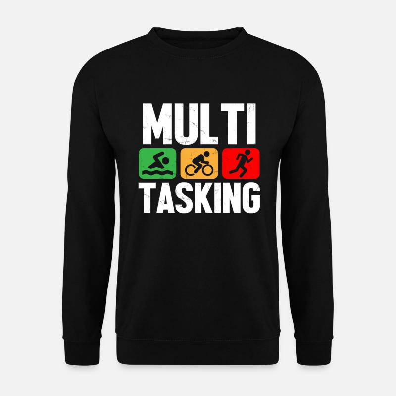 Vélo de natation multitâche triathlète en cours d'exécution - Sweat-shirt Unisexe - noir