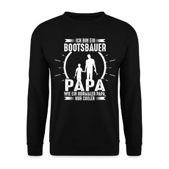 Bootsbauer Papa lustiges Sprüche Geschenk - Unisex Pullover - Schwarz - Vorne - Alina (178cm) & Michal (187cm)