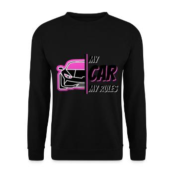 Car lover - my car my rules - Unisex Sweatshirt - black - Front - Alina (178cm) & Michal (187cm)