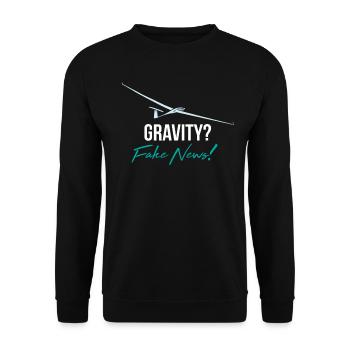 Gravitiy fake news - Unisex Sweatshirt - black - Front - Alina (178cm) & Michal (187cm)