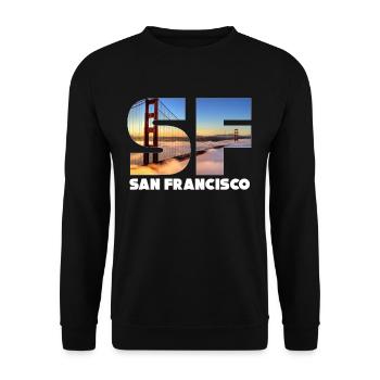 San Francisco - Unisex Sweatshirt - black - Front - Alina (178cm) & Michal (187cm)
