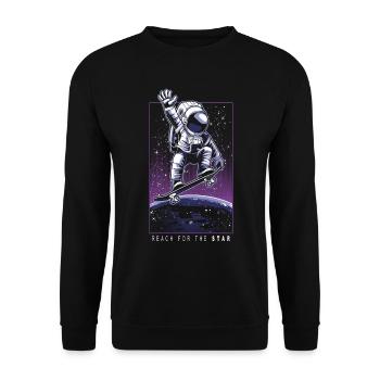 Cadeau de l'espace Skateboard Skater astronaute - Sweat-shirt Unisexe - noir - Devant - Alina (178cm) & Michal (187cm)