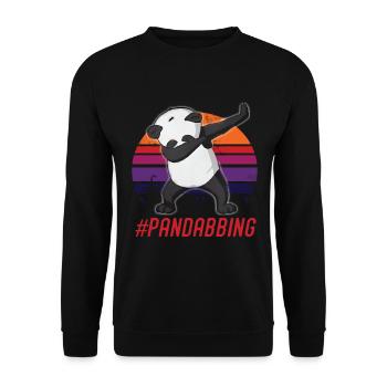 Panda Dabbing panda Pandabär Panda Baby - Unisex Pullover - Schwarz - Vorne - Alina (178cm) & Michal (187cm)