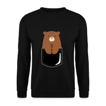 The bear to take away. - Unisex Sweatshirt - black - Front - Alina (178cm) & Michal (187cm)