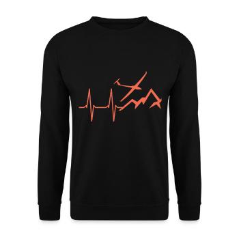 Battement de cœur pour le vol à voile et - Sweat-shirt Unisexe - noir - Devant - Alina (178cm) & Michal (187cm)