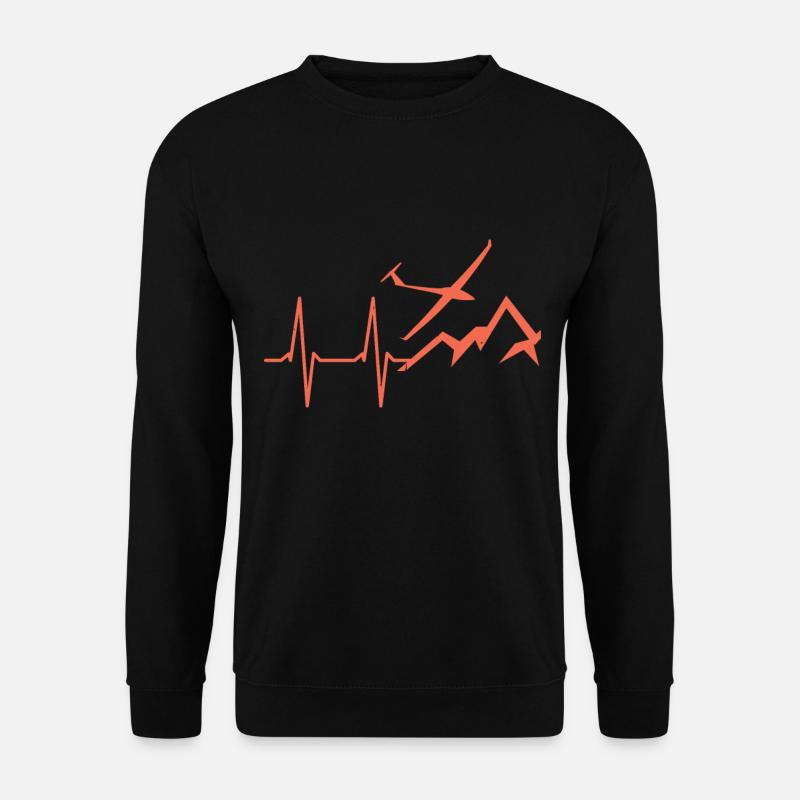 Herzschlag Für Segelfliegen Und - Unisex Pullover - Schwarz