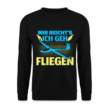Mir Reichts Ich Geh Fliegen Segelfliegen Nerd - Unisex Pullover - Schwarz - Vorne - Alina (178cm) & Michal (187cm)