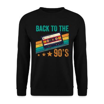 Back to the 90s années 90 Mottoparty cassette - Sweat-shirt Unisexe - noir - Devant - Alina (178cm) & Michal (187cm)