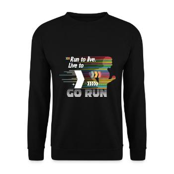 running jogging running runners endurance fitness - Unisex Sweatshirt - black - Front - Alina (178cm) & Michal (187cm)