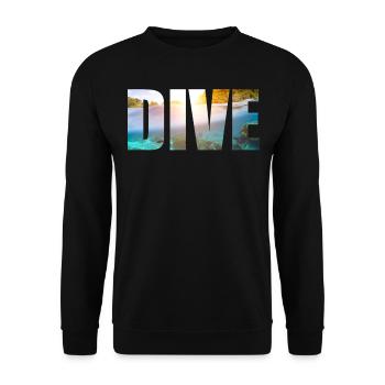 DIVE Geschenkidee für Taucher Tauchen scuba diving - Unisex Pullover - Schwarz - Vorne - Alina (178cm) & Michal (187cm)