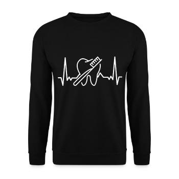 Zahnarzt Zahnärztin Zahnarzthelferin Geschenk - Unisex Pullover - Schwarz - Vorne - Alina (178cm) & Michal (187cm)