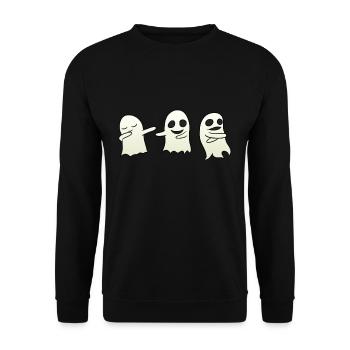Dancing Ghost - Unisex Pullover - Schwarz - Vorne - Alina (178cm) & Michal (187cm)