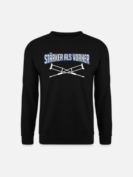 Sportverletzung Kreuzbandriss Knie Krücken - Unisex Pullover - Schwarz