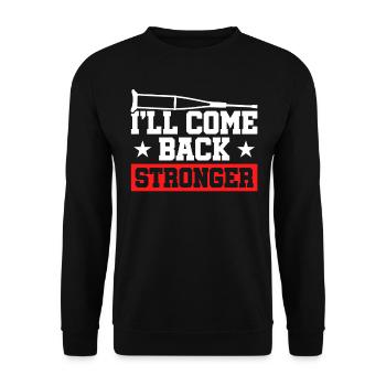 Sports Injury Cruciate Ligament Crutches Knee Gift - Unisex Sweatshirt - black - Front - Alina (178cm) & Michal (187cm)