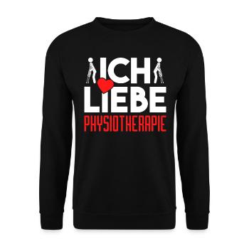 Sportverletzung Knie Kreuzband Krücken Geschenk - Unisex Pullover - Schwarz - Vorne - Alina (178cm) & Michal (187cm)