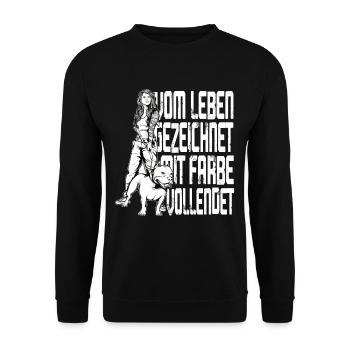 Tattoo Tattoomaschine Tattoofarbe Tatttoos - Unisex Pullover - Schwarz - Vorne - Alina (178cm) & Michal (187cm)