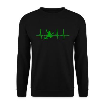 Frog animals heartbeat EKG frogs breeder - Unisex Sweatshirt - black - Front - Alina (178cm) & Michal (187cm)