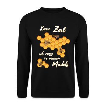 Imker Honig Bienen - Unisex Pullover - Schwarz - Vorne - Alina (178cm) & Michal (187cm)