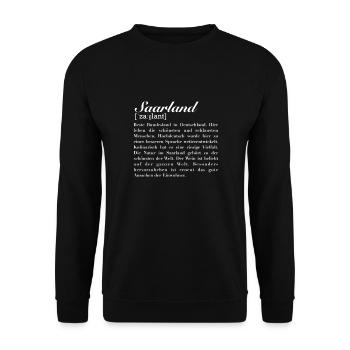 Définition du dictionnaire Sarre - Sweat-shirt Unisexe - noir - Devant - Alina (178cm) & Michal (187cm)