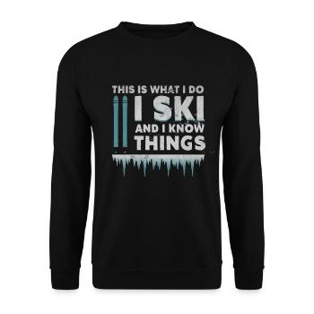 Ski sports d'hiver - Sweat-shirt Unisexe - noir - Devant - Alina (178cm) & Michal (187cm)