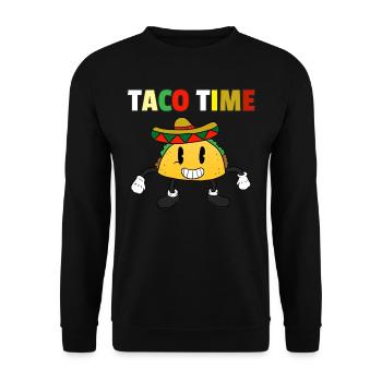 Taco Time Taco lover Taco love Tacofan saying L - Unisex Sweatshirt - black - Front - Alina (178cm) & Michal (187cm)