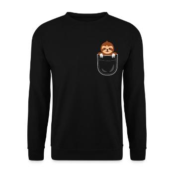 Paresseux Sac Sloth Pocket Animals - Sweat-shirt Unisexe - noir - Devant - Alina (178cm) & Michal (187cm)
