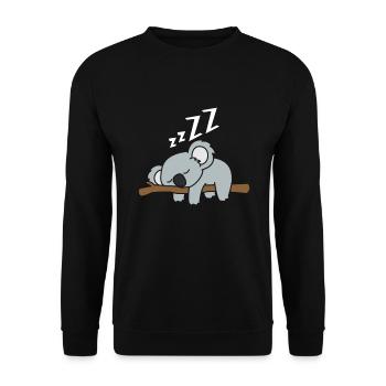 Tired lazy koala sleeping on a branch - Unisex Sweatshirt - black - Front - Alina (178cm) & Michal (187cm)