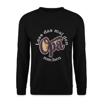 Opa kann alles! Lass das mal den Opa machen - Unisex Pullover - Schwarz - Vorne - Alina (178cm) & Michal (187cm)