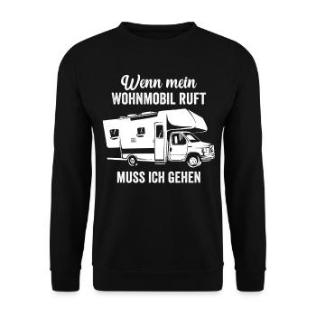 Wohnmobil Campen Camper Campingurlaub Hobbycamper - Unisex Pullover - Schwarz - Vorne - Alina (178cm) & Michal (187cm)