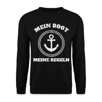 Mein Boot Meine Regeln - Unisex Pullover - Schwarz - Vorne - Alina (178cm) & Michal (187cm)